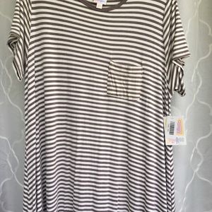NWT LuLaRoe Carly Dress 3x brown stripe